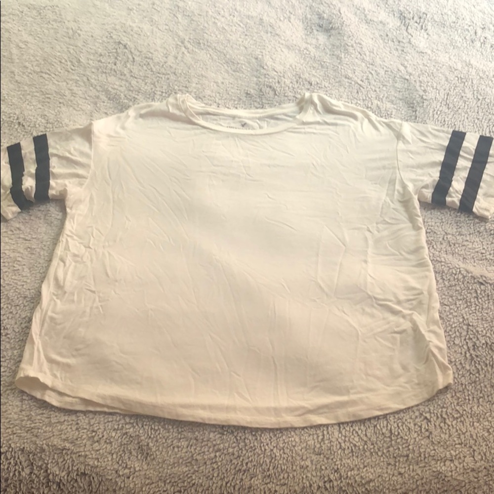 A white and black t-shirt